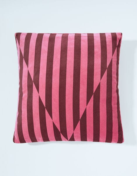 Velvet Stripe Cushion, , large