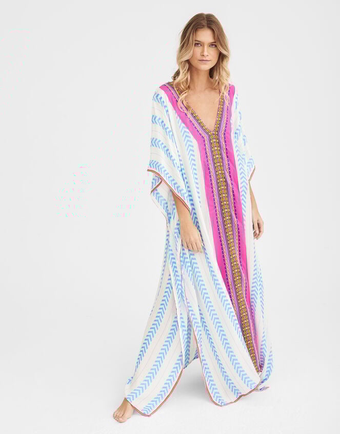 Pitusa Hand-Loomed Geometric Maxi Kaftan, , large