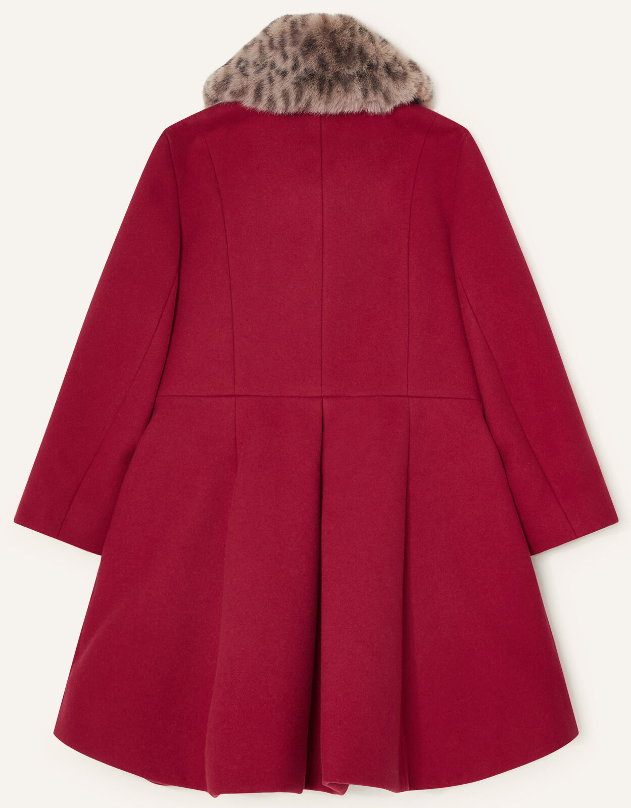 Red coat with leopard print collar shop