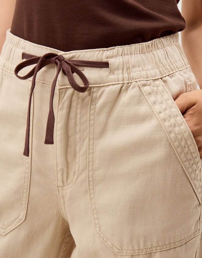 Megan Cropped Barrel Pants, Natural (ECRU), large