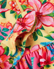 Baby Floral UPF50+ Swimsuit & Hat, Yellow (YELLOW), large