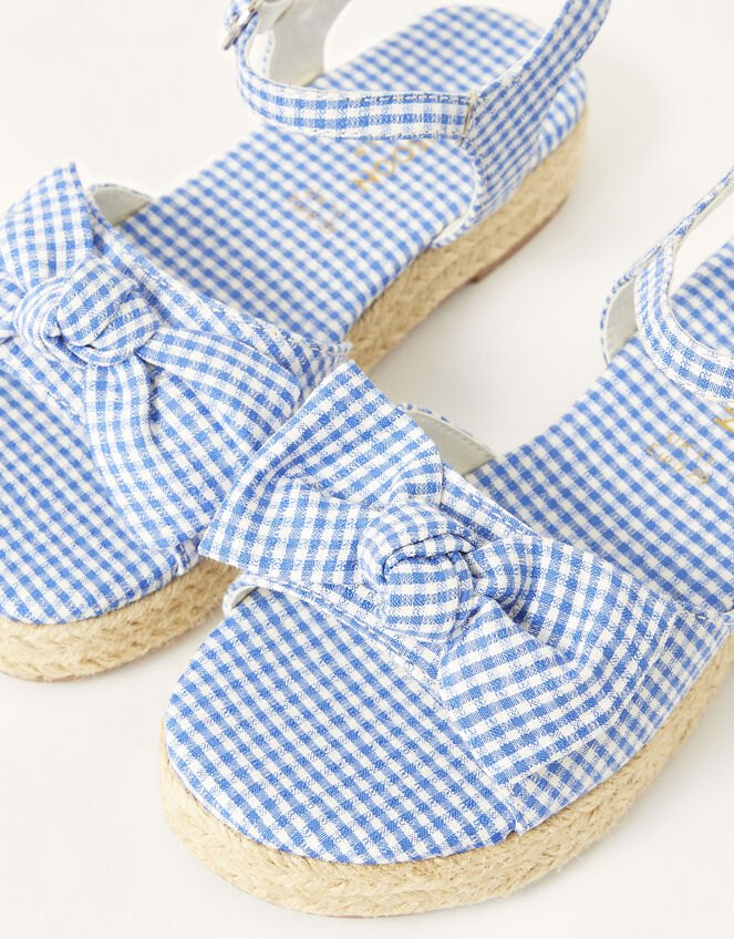 Gingham Espadrille Sandals, Blue (BLUE), large