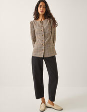 Carmen Check Print Jacket, Natural (NATURAL), large