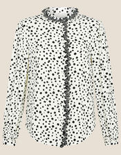 Hayley Dalmatian Scallop Blouse with LENZING™ ECOVERO™, Ivory (IVORY), large