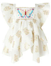 Baby Tansy Butterfly Set in Recycled Fabric, Ivory (IVORY), large