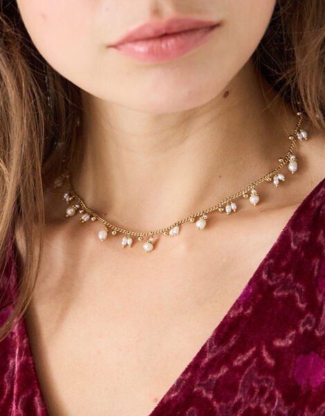 East Tangerine Collier Mother of Pearl Necklace, , large