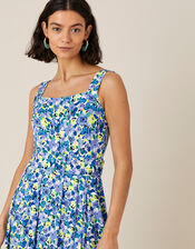 Floral Print Jersey Sundress, Blue (BLUE), large