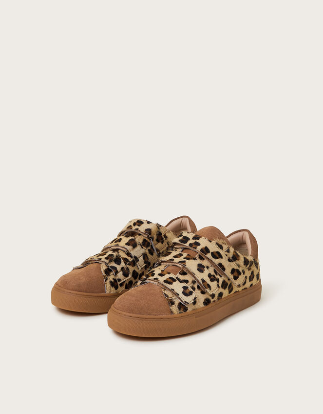 Lia Suede Leopard Print Trainers, Multi (MULTI), large