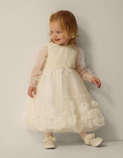Baby Remi Rose Appliqu&eacute; Glitter Party Dress, Gold (GOLD), large