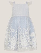 Baby Abigail Embroidered Party Dress, Blue (BLUE), large