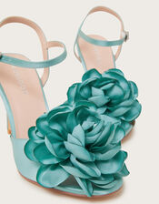 Corsage Satin Stilettos , Blue (TURQUOISE), large