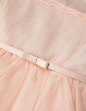Gracia Embroidered Yoke Tulle Dress, Pink (PALE PINK), large