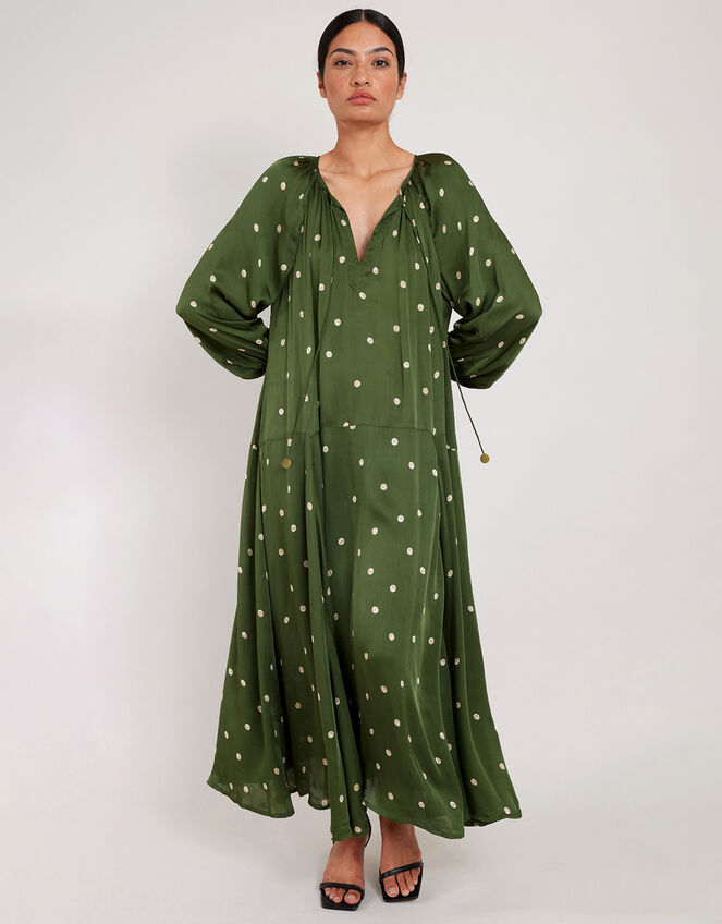 East Kamara Spot Dress, Green (GREEN), large
