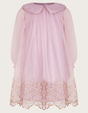 Vanessa Tulle Collar Swing Dress, Pink (PINK), large