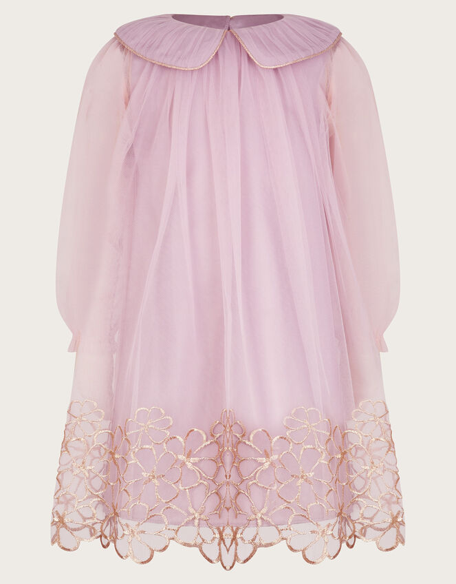 Vanessa Tulle Collar Swing Dress, Pink (PINK), large