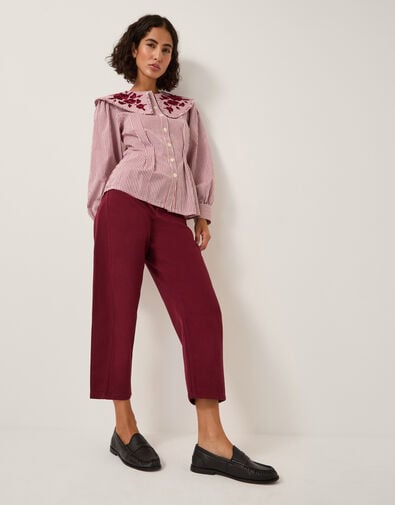 Leah Barrel Jeans, Red (BURGUNDY), large