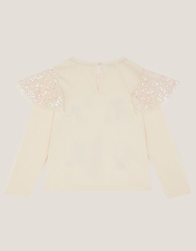 Fa La La Embellished Christmas Top, Ivory (IVORY), large