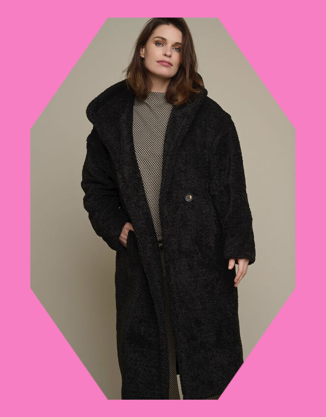 Rino and Pelle Double-Breasted Coat, Black (BLACK), large