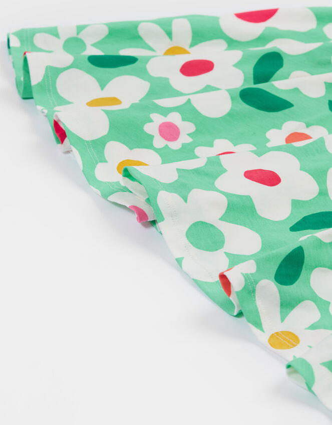 Frugi Spring Printed Skater Dress, Green (GREEN), large