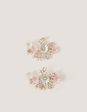 2-Pack Pearly Flower Hair Clips, , large