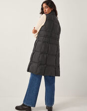 Nelly Long Padded Gilet, Black (BLACK), large