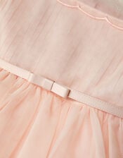 Gracia Embroidered Yoke Tulle Dress, Pink (PALE PINK), large