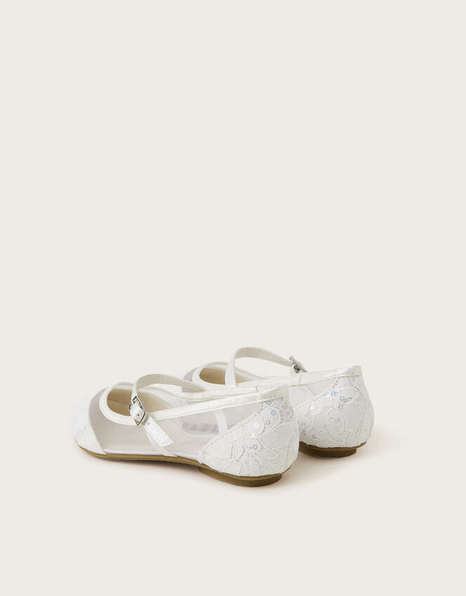 Communion Lace Ballerina Flats, White (WHITE), large
