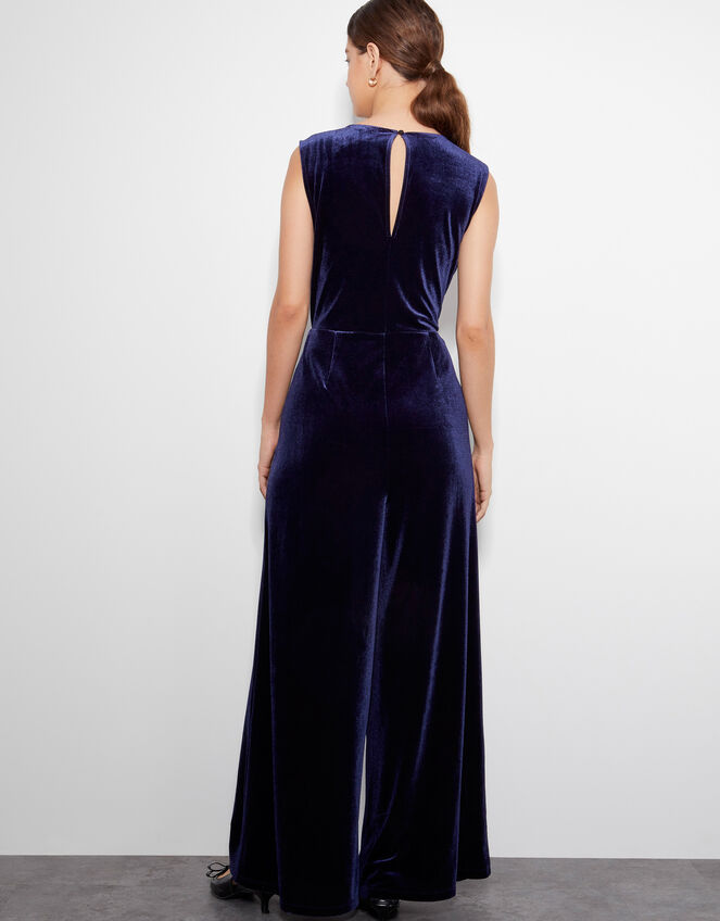 Vayle Velvet Jumpsuit, Blue (MIDNIGHT), large