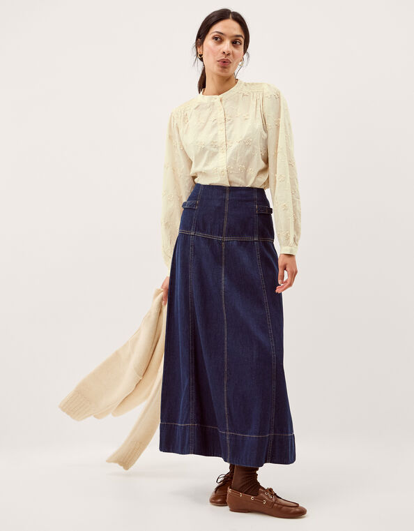 Mel Floral Embroidered Blouse, Ivory (IVORY), large