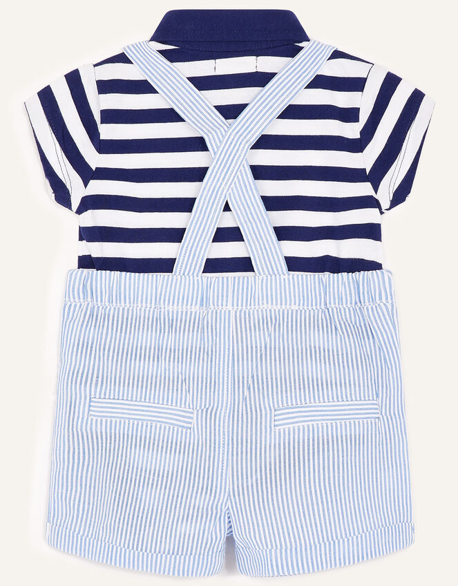 Newborn Sebastian Braces and Polo Shirt Set, Blue (BLUE), large