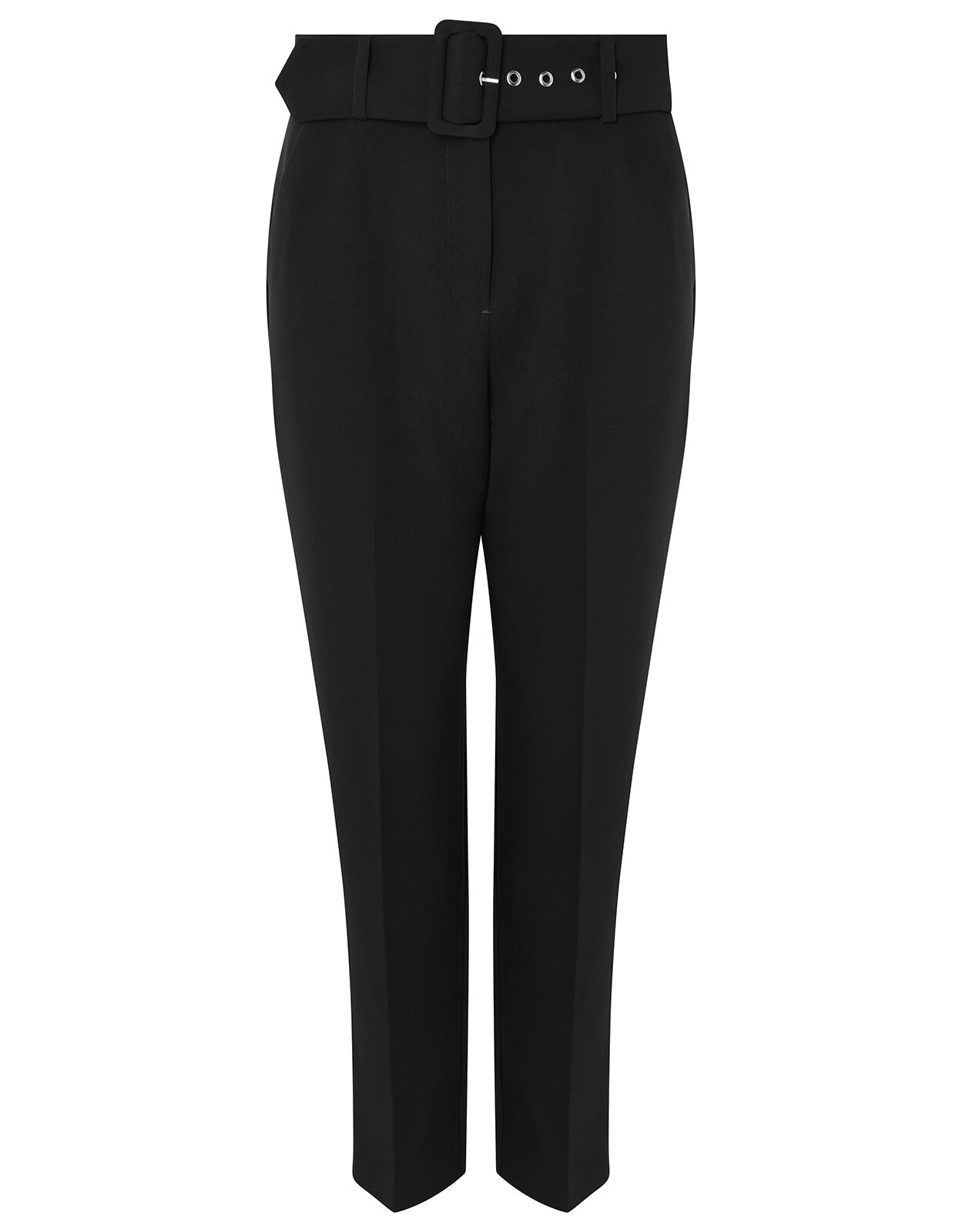Black tapered leg trousers clearance