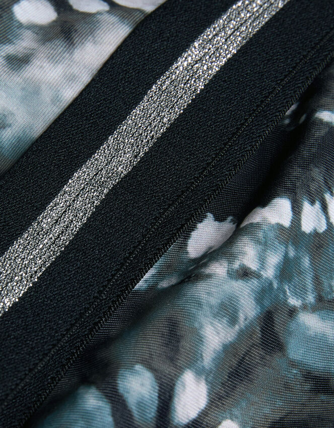 Heart Tie-Dye Halter Bralette Bikini Set, Black (BLACK), large