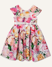 Floral Print Scuba Dress, Pink (PINK), large