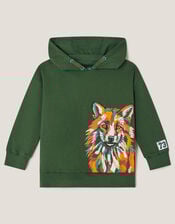 Fox Graphic Hoodie, Green (GREEN), large