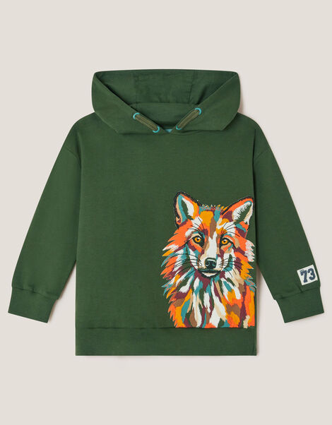 Fox Graphic Hoodie, Green (GREEN), large