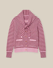 Shola Stripe Cardigan & Scarf, Pink (PINK), large