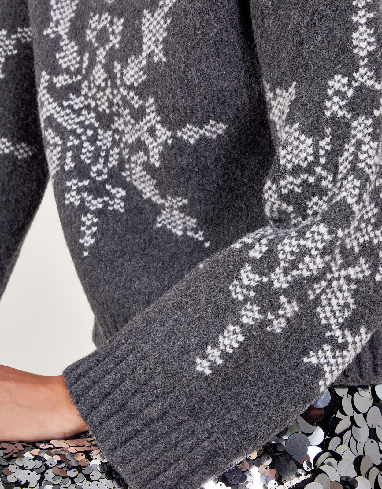 Sequin store snowflake sweater