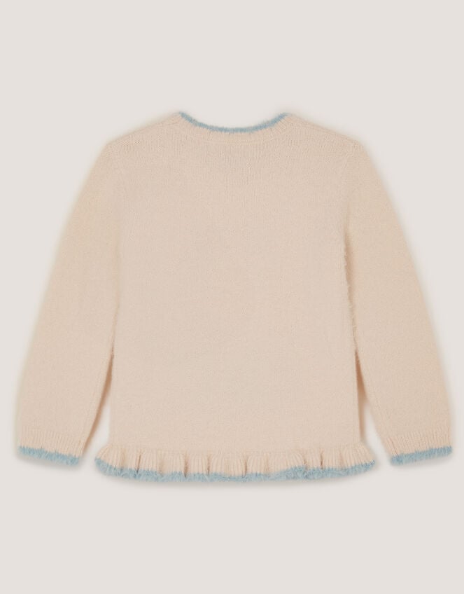 Embellished Unicorn Fluffy Knit Jumper, Ivory (IVORY), large