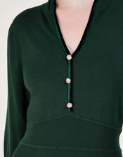 Moira Button Midi Dress, Green (GREEN), large