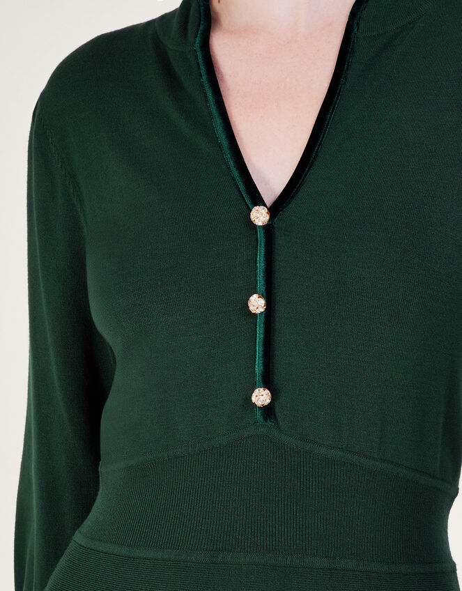 Moira Button Midi Dress, Green (GREEN), large