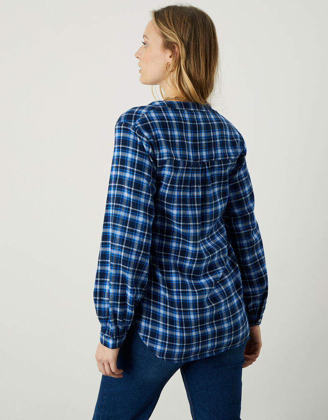 Check Longline Shirt, Blue (BLUE), large