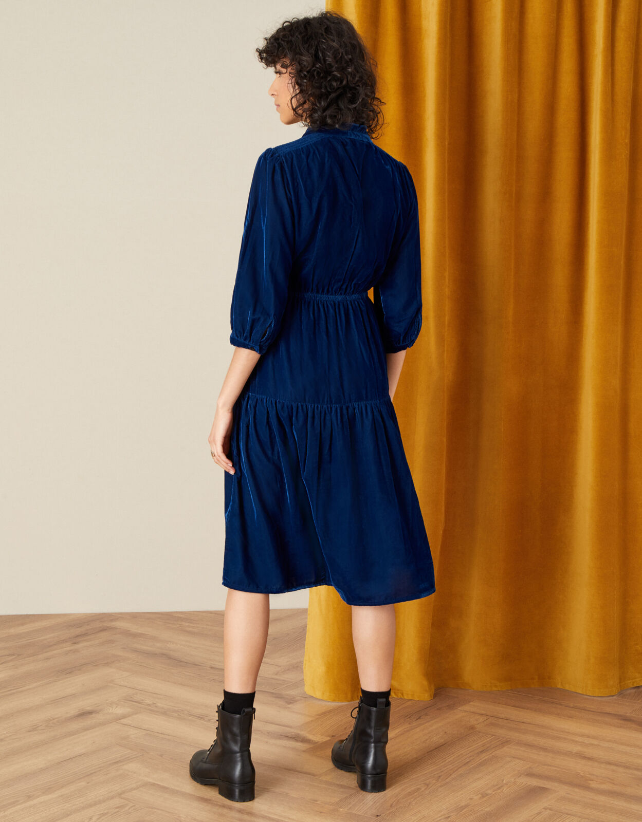 Monsoon navy velvet deals dress