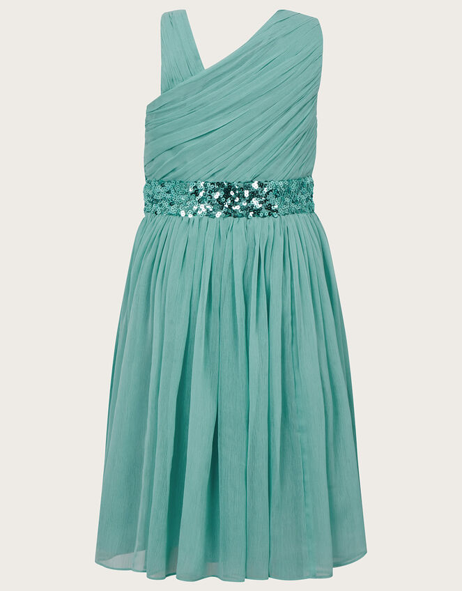 Abbey One-Shoulder Dress, Blue (TURQUOISE), large