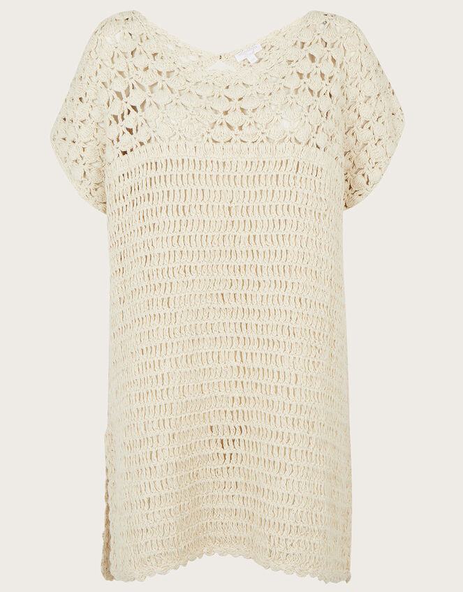 Crochet Tunic Dress, Ivory (IVORY), large