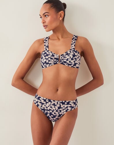 Ania Abstract Print Bikini Bottom, Black (BLACK), large