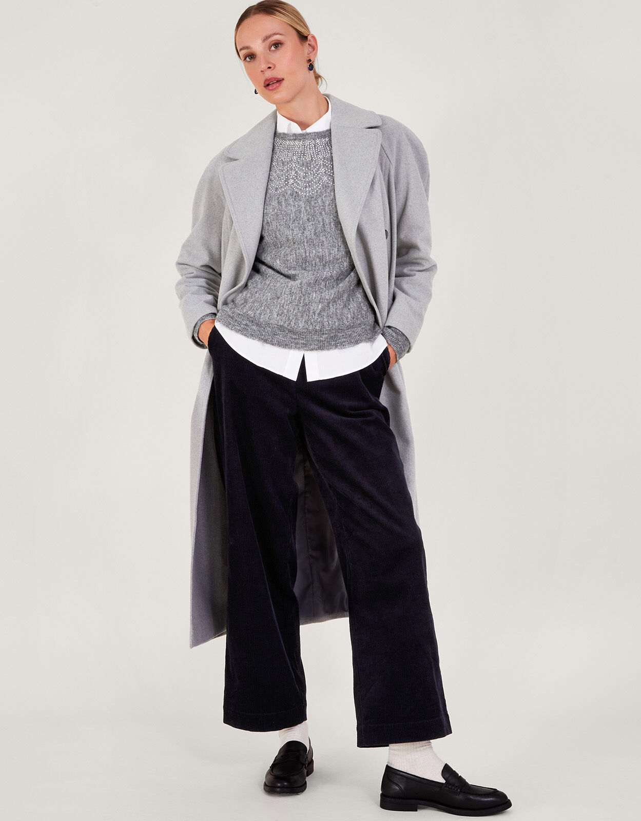 Evie Embellished Jumper Grey