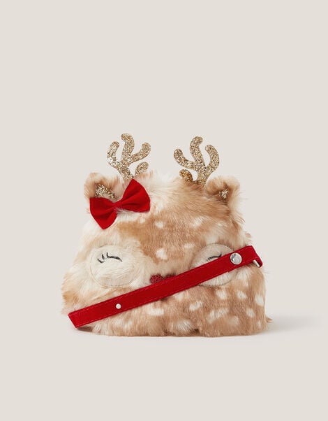 Faux Fur Reindeer Purse Bag, , large