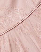 Lace Bardot Prom Dress, Pink (DUSKY PINK), large