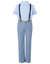 Nathan Chambray Three-Piece Suit Set, Blue (BLUE), large