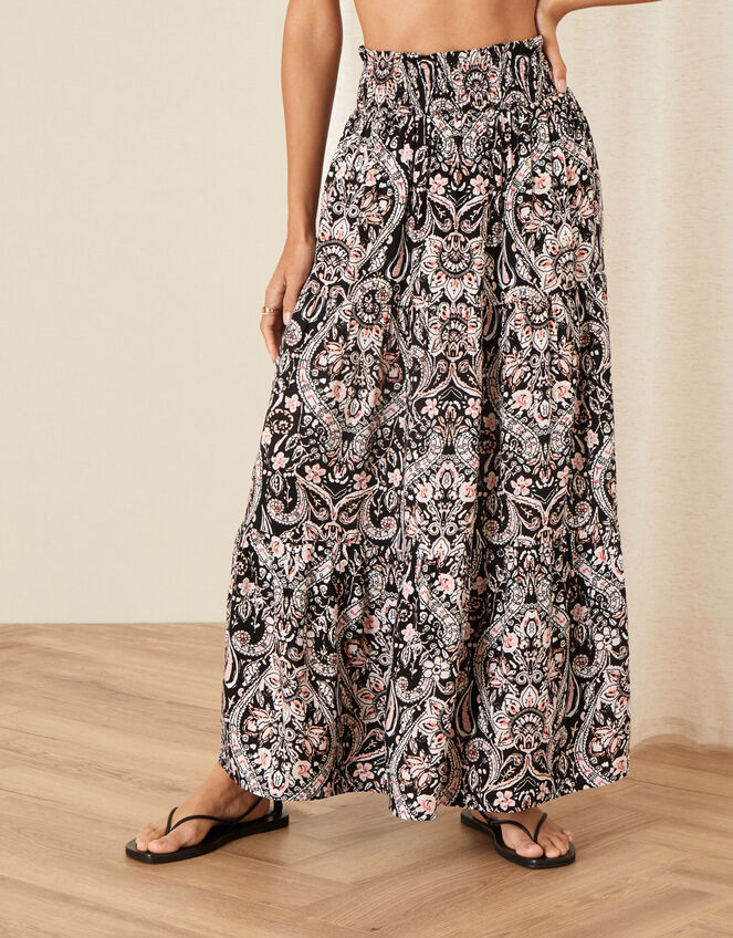 Evissia Printed Skirt, Black (BLACK), large